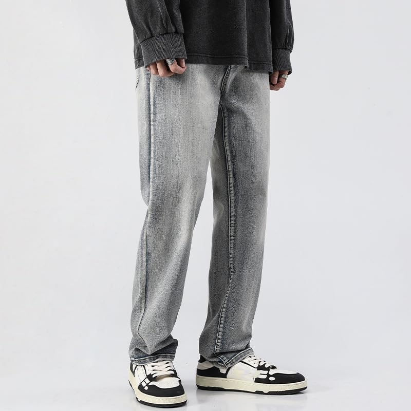 Men's Jeans Summer Vintage Stretch Retro Casual Straight Leg Denim Pants3