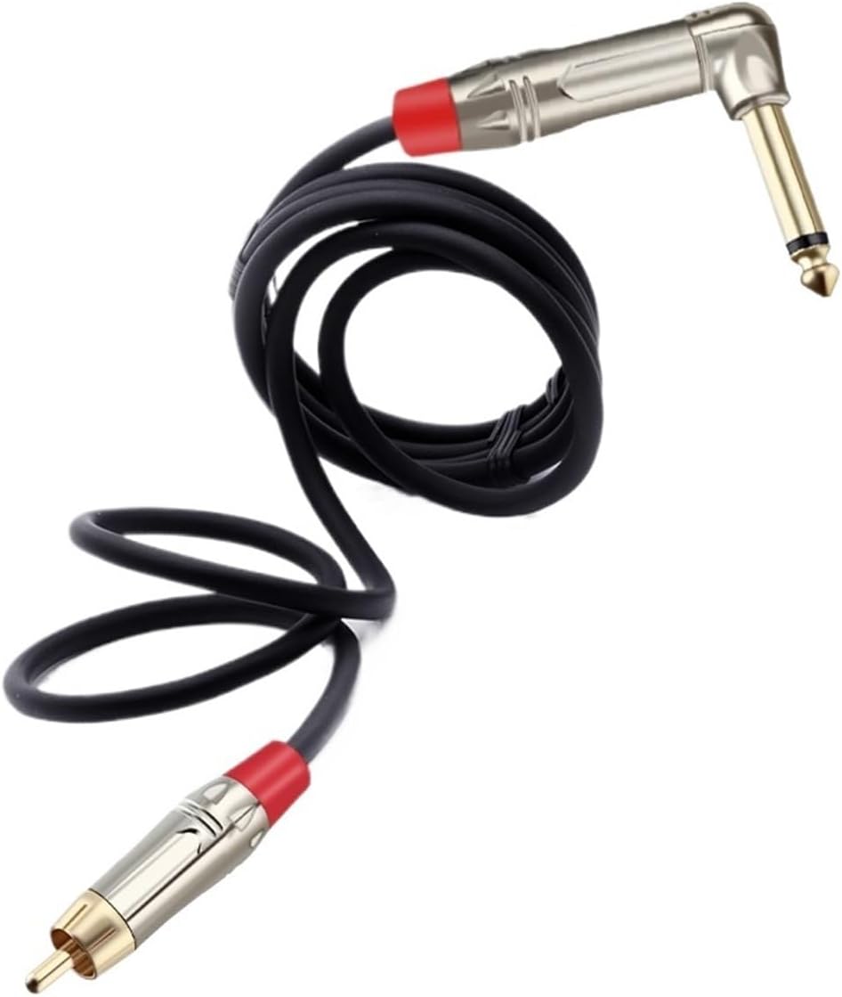 Male to 6.35mm Right Angle Jack Audio Plug Microphone Adapter(Red Red,15M)