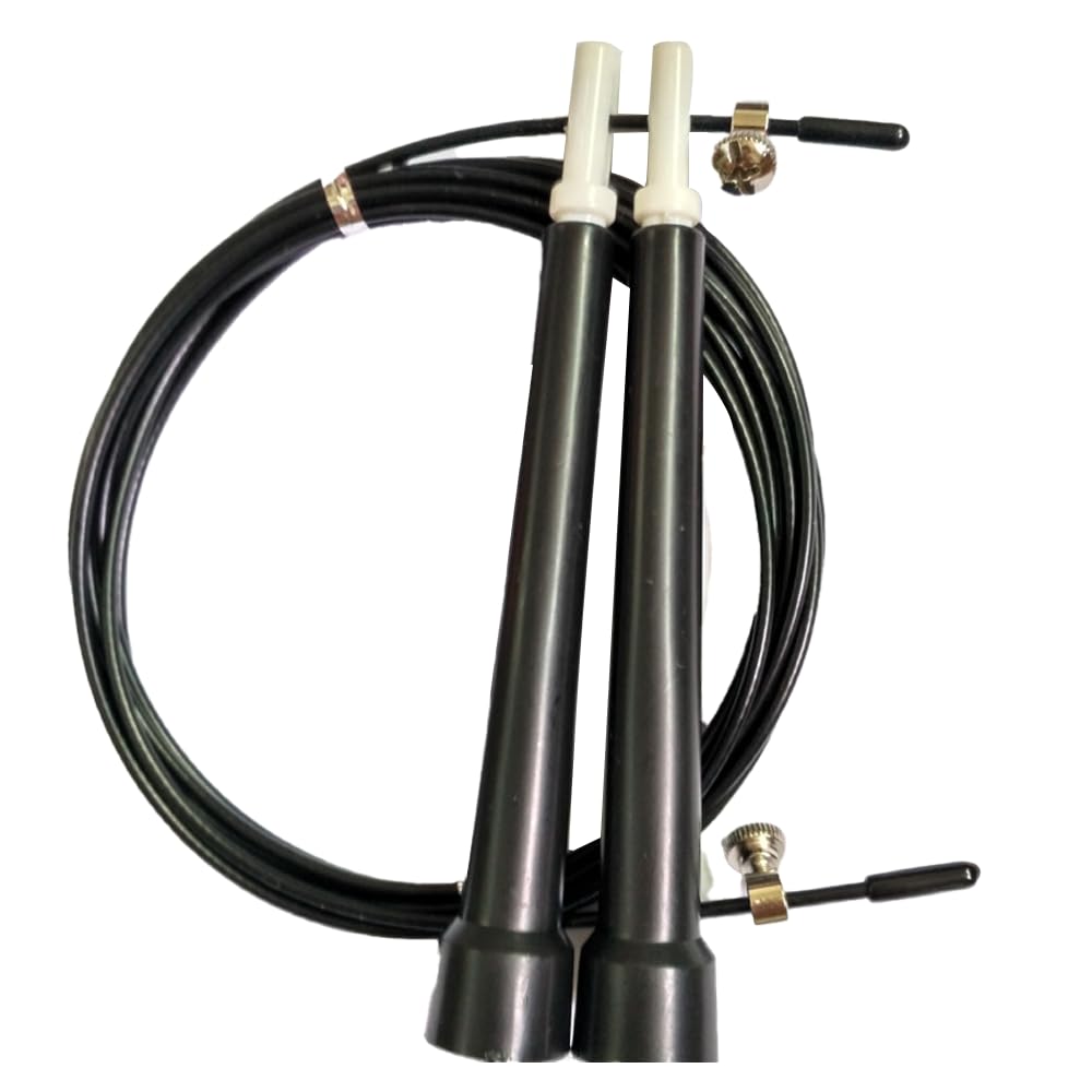Adjustable Jump or Skipping Professional Rope Suitable for Gym, CrossFit, Double Udders, Speed Jumping, Cardio and Weight Loss - for Men and Women, Pack of 1 (Black)-image-14