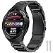 Produktbild Diruite für Huawei Watch 3 Pro 48mm Armband Uhrenarmband,Galvanisieren Edelstahl Metall Mit Doppelt Faltschließe für Huawei Watch 3 Pro 48mm Ersatzarmbänder-Schwarz