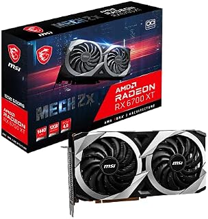 MSI Radeon RX 6700 XT MECH 2X 12G OC Gaming Graphics Card - 12GB GDDR6, 2620MHz, PCI Express 4, 192-bit, 3x DP v 1.4, HDMI 2.1 (Supports 4K & 8K)