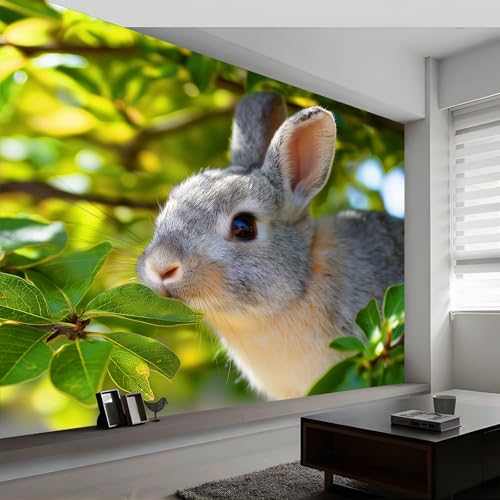 Papel Pintado Panorámico Animales Estampado Bosque Conejos, Foto Mural Moderna 400An x 280Al cm - Papel Pintado Decoración Hogar Fotografía Artística para Salón Habitación Habitación Infantil Oficina