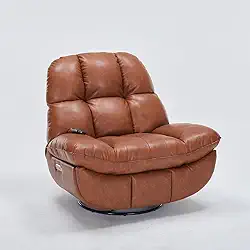 Poltrona do Papai Cinema Elétrica Ottawa Reclinável Massagem Aquecimento Giratória Entrada USB/USB-C PU Caramelo G94 - Laura Lar