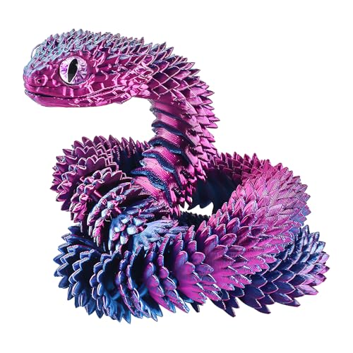 APOMOONS Serpiente de Juguete, Flexible 3D Impreso, 60CM Falso Juguete de Serpiente, Divertido Juguete de Animales Serpiente, Figura de Serpiente de Goma Blanda para Decoración
