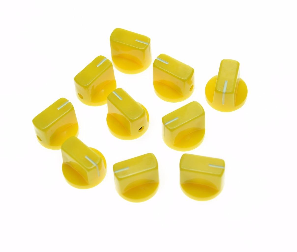 Boutons de pédale d'ampli Dopro couleur jaune avec vis de blocage pour potentiomètres - x10