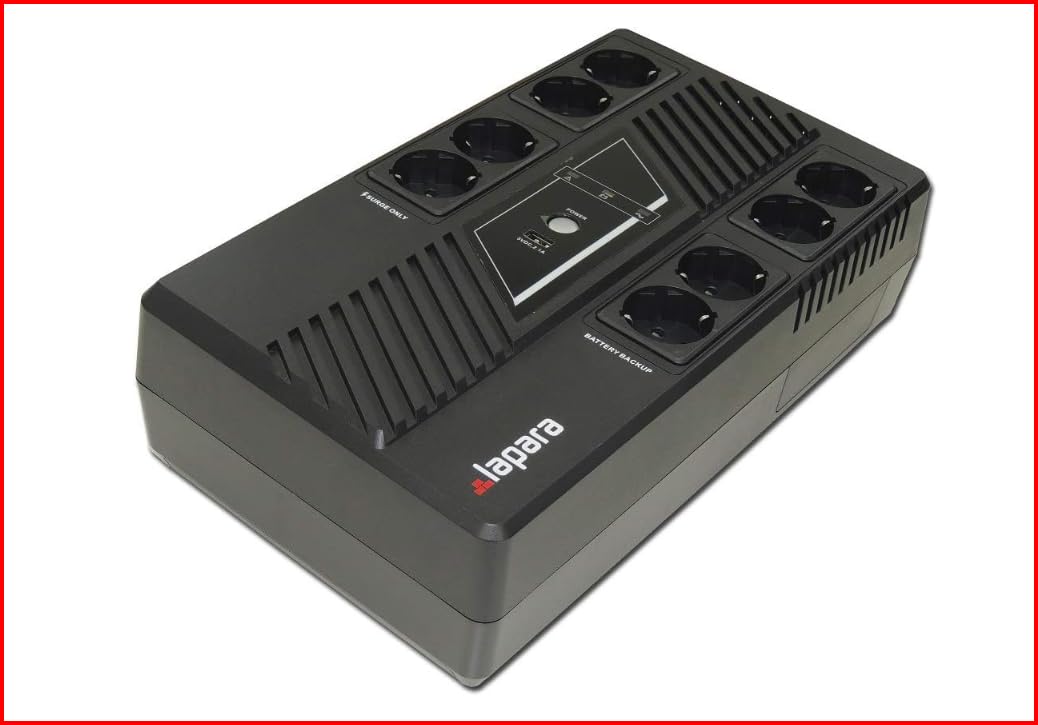 Lapara LA-VST-900RG Sistema de Alimentación Ininterrumpida SAI 900VA 480W Interactivo con AVR y Control microprocesador USB de Carga.