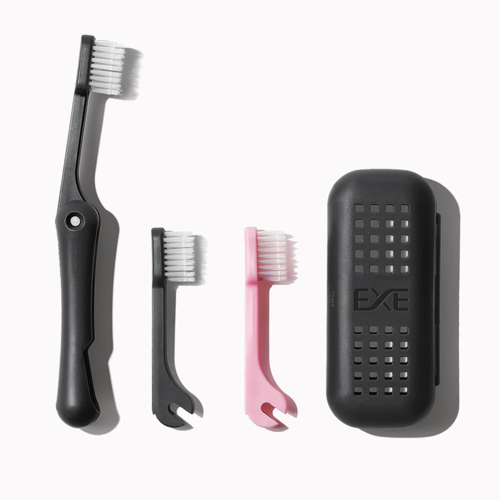 Minibox Folding Travel Toothbrush with Dual-Length Bristles & Case, Compact Mini Design for Business Trips, Camping, and Outdoor Activities, 1 Pack