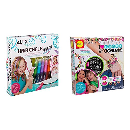 ALEX Spa Hair Chalk Salon with ALEX Toys DIY Wear I Heart Charm Bracelets Bundle