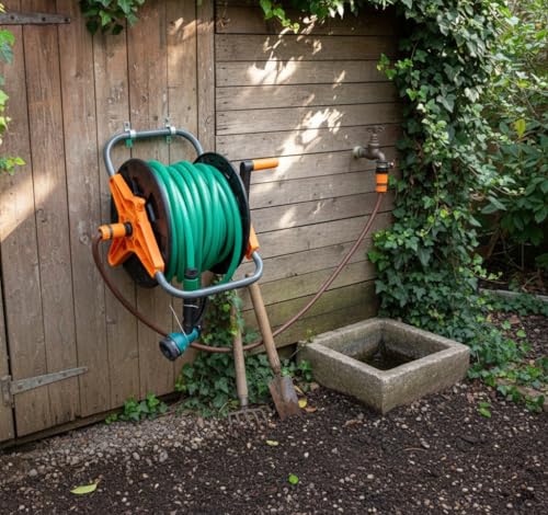 Image of Dolphy Portable Garden Water Pipe Hose Reel Cart