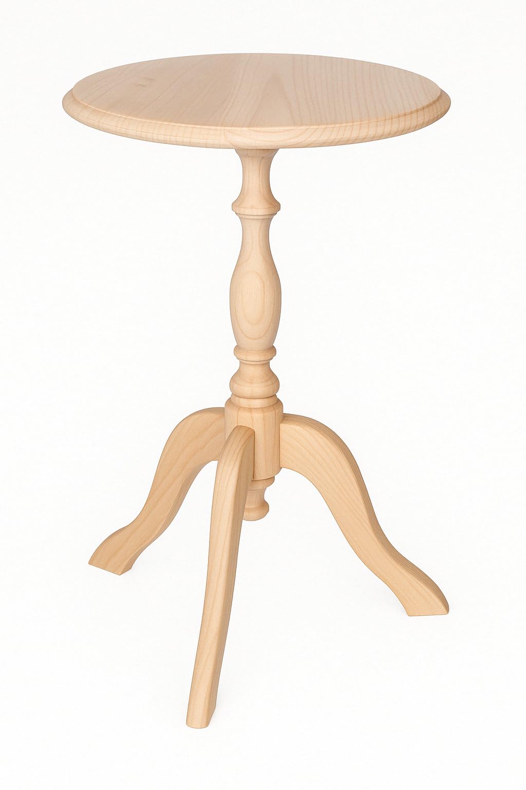 GRECA Mesa Velador. Circular. En Pino Macizo en Crudo, para Pintar. Medidas: Diámetro: 38 cms. Alto: 56 cms.