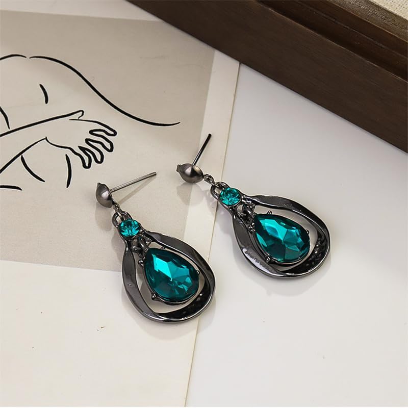 Necklace And Earring Sets For Women, Chunky Long Necklaces With Blue Cubic Zirconia Pendant Butterfly Boho Jewelry Gift - Image 5