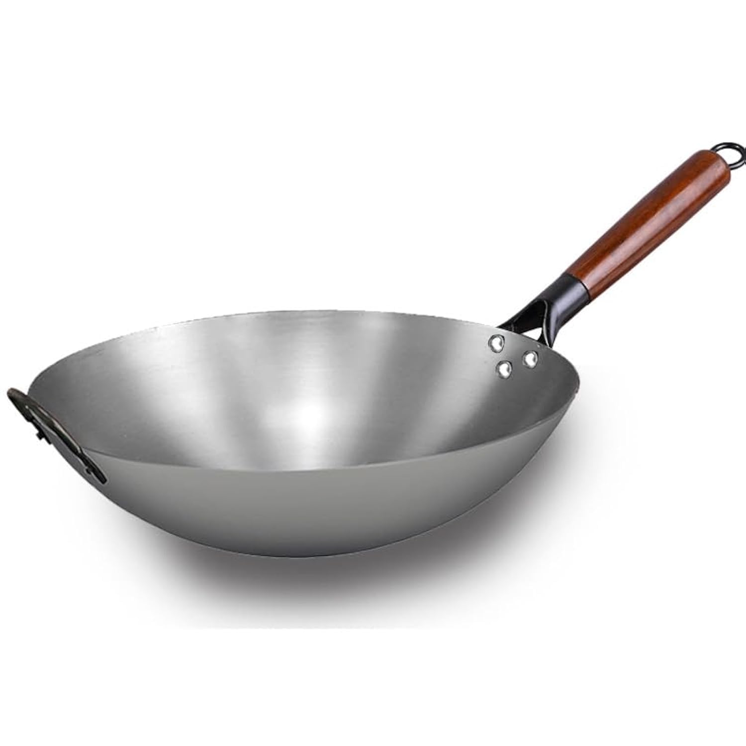 Carbon Steel Wok Pan, Wok Pan with Handle, Traditional Woks (16 inch)