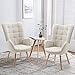 MEUBLE COSY Sessel Relaxsessel Lehnstühle Polstersessel Einzelsofa mit Holzbein Ohrensessel für Wohnzimmer Schlafzimmer Büro Vanity, Stoff, Beige