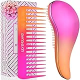 PEINE DE DIENTES ANCHOS DE BUENA CALIDAD - El mejor para desenredar y peinar de forma rápida y eficaz en todo tipo de cabello, húmedo o seco. Crea un peinado estiloso, liso y sin nudos. Ideal para desenredar el pelo de los niños