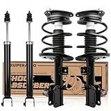 KUIPERAUTO Front + Rear Complete Struts Assembly 172392 172393 Compatible for 2007-2012 Nissan Altima Coupe/Sedan 2.5L Replacement Coil Spring Shock Absorber (Set of 4)
