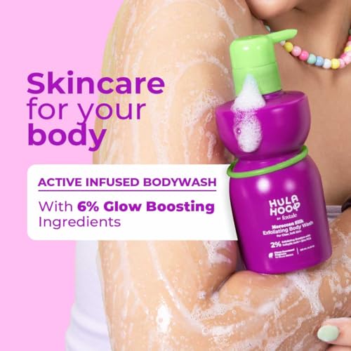 Image of Hula Hoop Exfoliating Body Wash (2 Pcs) | 2% Salicylic Acid + Zinc PCA | Reduces Body Acne, Strawberry Legs & Tan | Exfoliates & Moisturizes to Reveal Smooth & Bump-free Skin | 500ml | For Men & Women