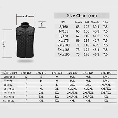 Chaleco de calefacción lavable con 3 niveles de calor para hombre 7
