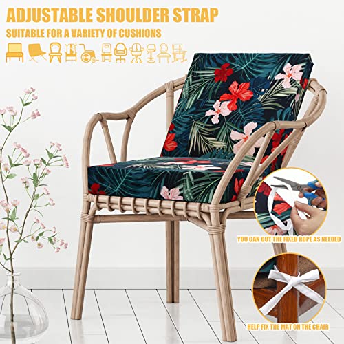 Panelee 6 Pcs Patio Cushion Covers Square Chair Seat Cushion Slip Covers Waterproof Outdoor Cushion Covers Replacement Water Repellent Slipcover With Ties For Sofa Furniture Bench (20 X 20 X 4 Inch) #TOP4