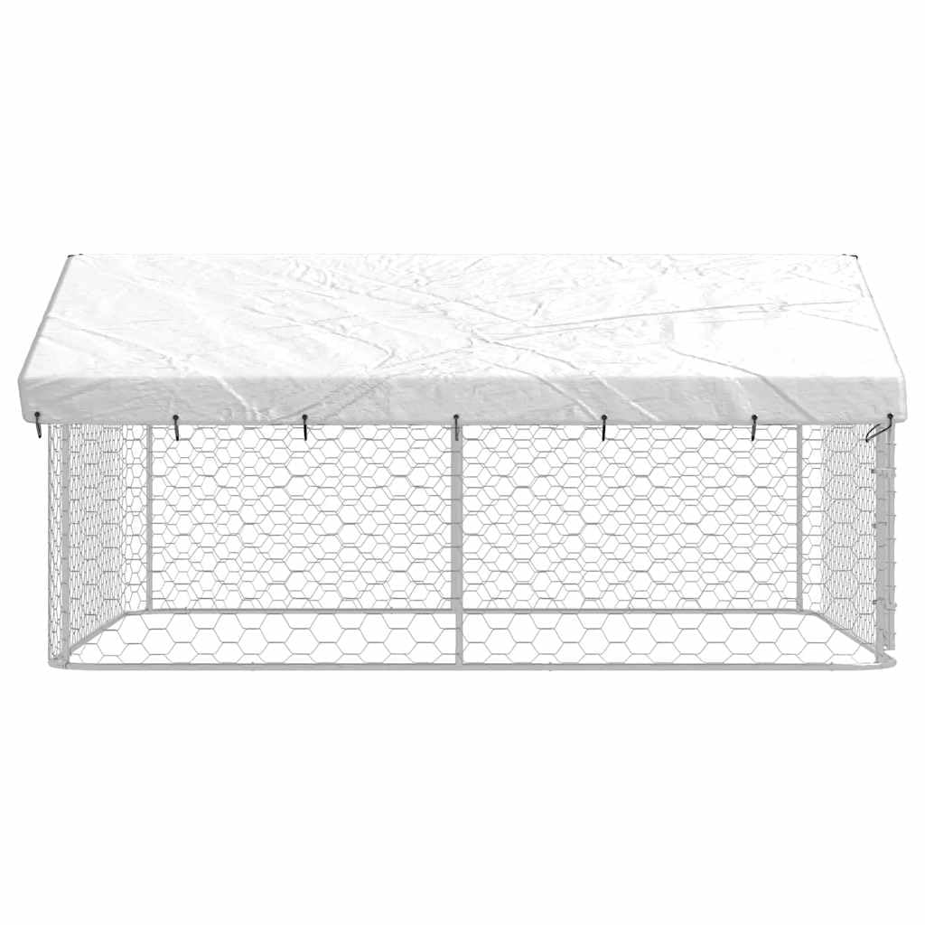 Chenil Extérieur avec Toit pour Chien, Chenil d'Extérieur Enclos Cage pour Chien Métal 300x300x150 cm