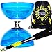 Produktbild Diabolo Set Cyclone Quartz (Blau) Freiläufer (mit kugellager) Dreifache Lagerung Kombi-Set mit Diablo CARBON-Handstäbe und Diaboloschnur +Reisetasche! Jongliergeräte / Diabolo für Profis.