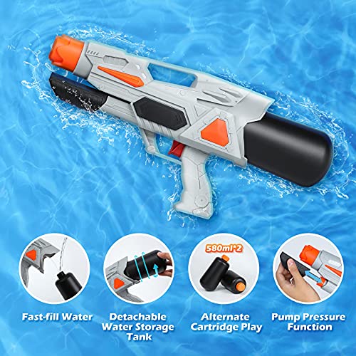 image for Tinleon Water Gun for Kids Adults: Squirt Gun 1740cc High Capacity Wat