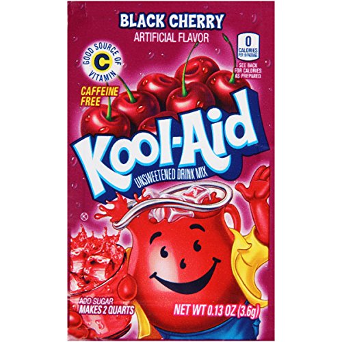 Image of Kool-Aid Black Cherry Caffeine Free Unsweetened Soft Drink Mix, 0.13 OZ (Pack of 192)