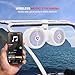 Pyle Dual Bluetooth Off-Road Speakers - 6.5” 200W 2-Way Marine Waterproof Wakeboard Tower Sound System w/LED Light, Full Range Outdoor Stereo Speaker for Car ATV Jeep Boat, Includes Brackets (White)