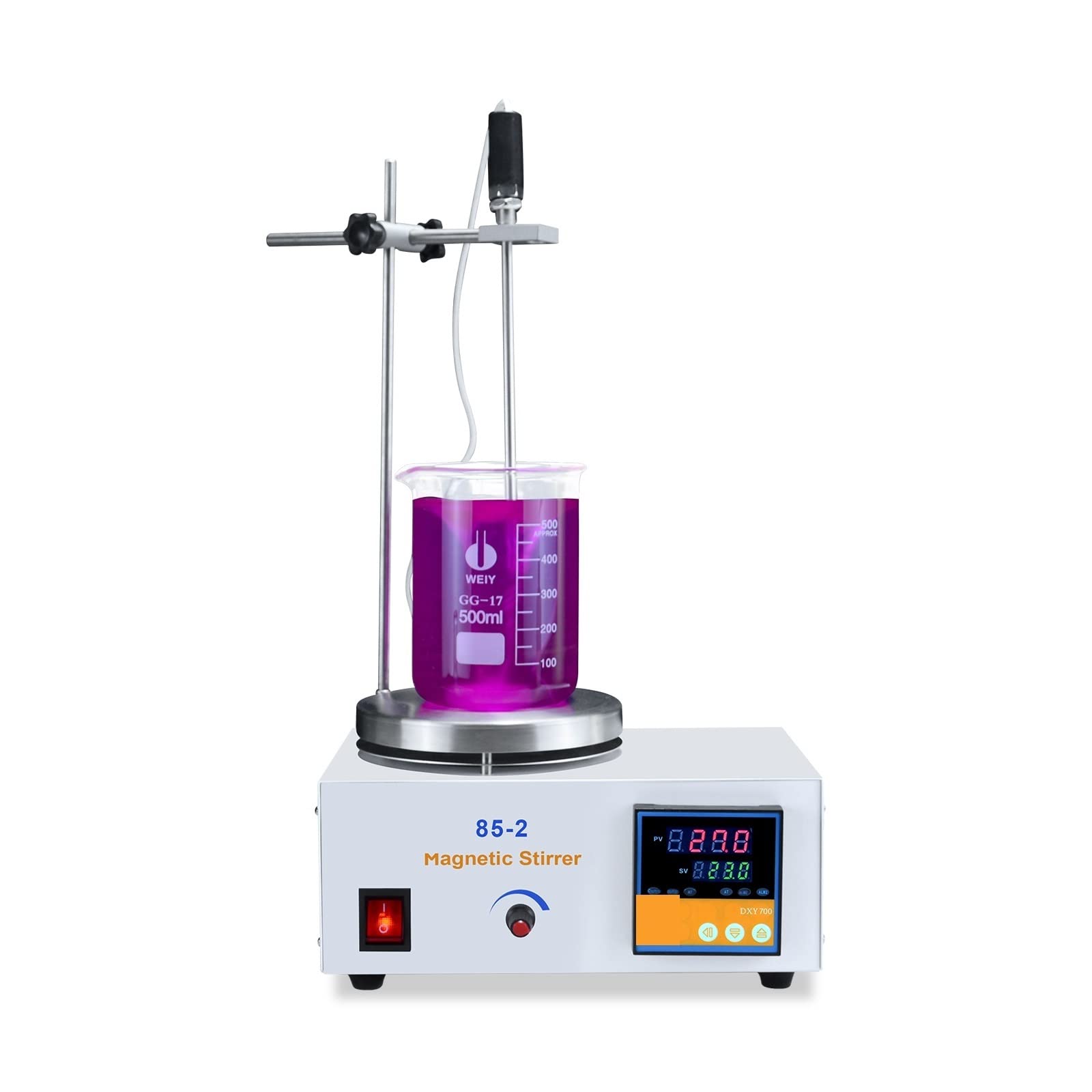 Agitador Magnético, Probador de calefacción agitador magnético laboratorio pantalla Digital 2500rpm agitador ajustable con barra de agitación