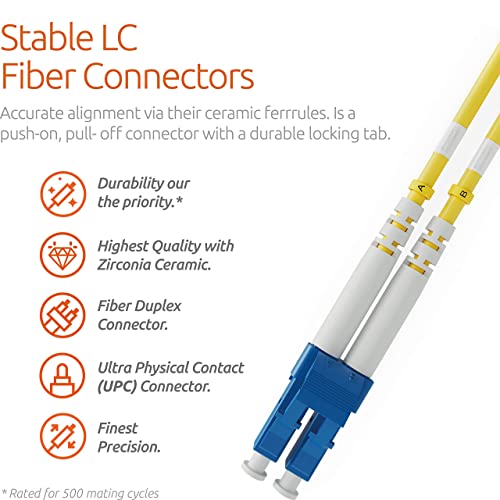 Image of 1m (3.28ft) LC-ST 9 /125 OS1 Duplex Singlemode PVC Fiber Optic Cable
