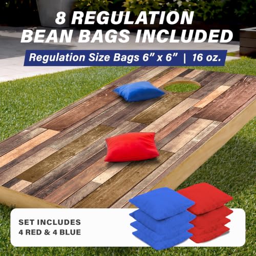 Image of GoSports 4 x 2 ft Regulation Size Wood Cornhole Boards - 10 Vintage Wood Designs (Choose Your Style)