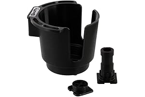 Scotty #311-BK Cup Holder with Rod Holder Post and Bulkhead – Sturdy...
