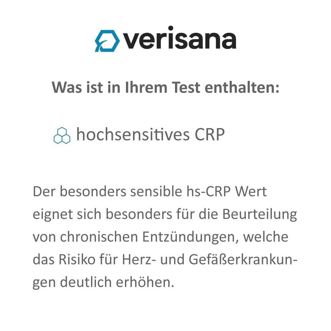 hsCRP Test – Prävention von Herz- und Gefäß-Erkrankungen – Hochsensitives C- reaktives Protein schnell und einfach bestimmen – Verisana