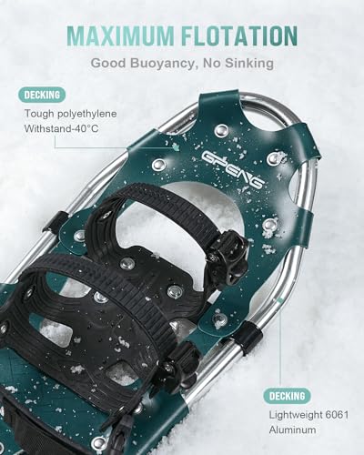 Gpeng HE14KWP-BLACKGREEN Snowshoes For Men Women Youth Kids thumb #3