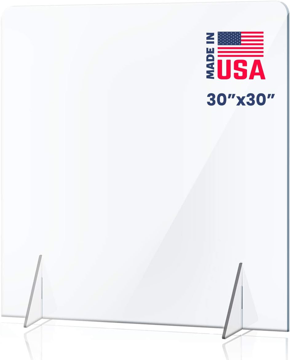 🛒 Crazy Deals No Opening Sneeze Guard Panel for Counter and Desk, No Cutout Protective Plexiglass Shield, No Hole for Business, Office, School (30W x 30H) Flash Deals - 60% OFF No Opening Sneeze Guard Panel for Counter and Desk, No Cutout Protective Plexiglass Shield, No Hole for Business, Office, School (30W x 30H)