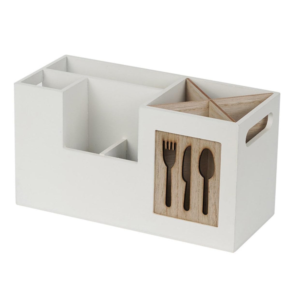 ULTECHNOVO Holz Besteckhalter Küchenorganizer Utensilien Organizer ohne Deckel für Küchenarbeitsplatte mit Einfache Reinigung und Praktische Aufbewahrung von Kochutensilien