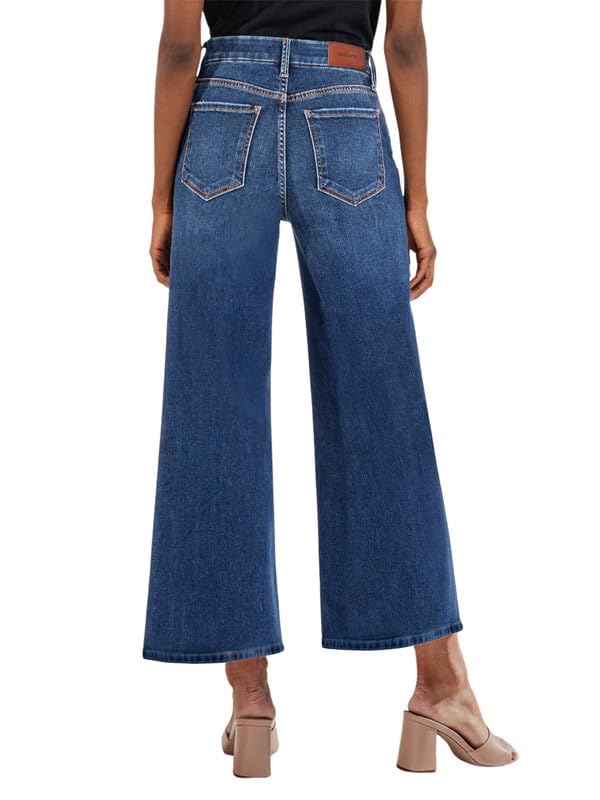 Genleck Women's Wide Leg Jeans – Trendy Cropped Loose Jeans High Waisted Stretchy Capri Denim Pants Baggy Trousers 20254