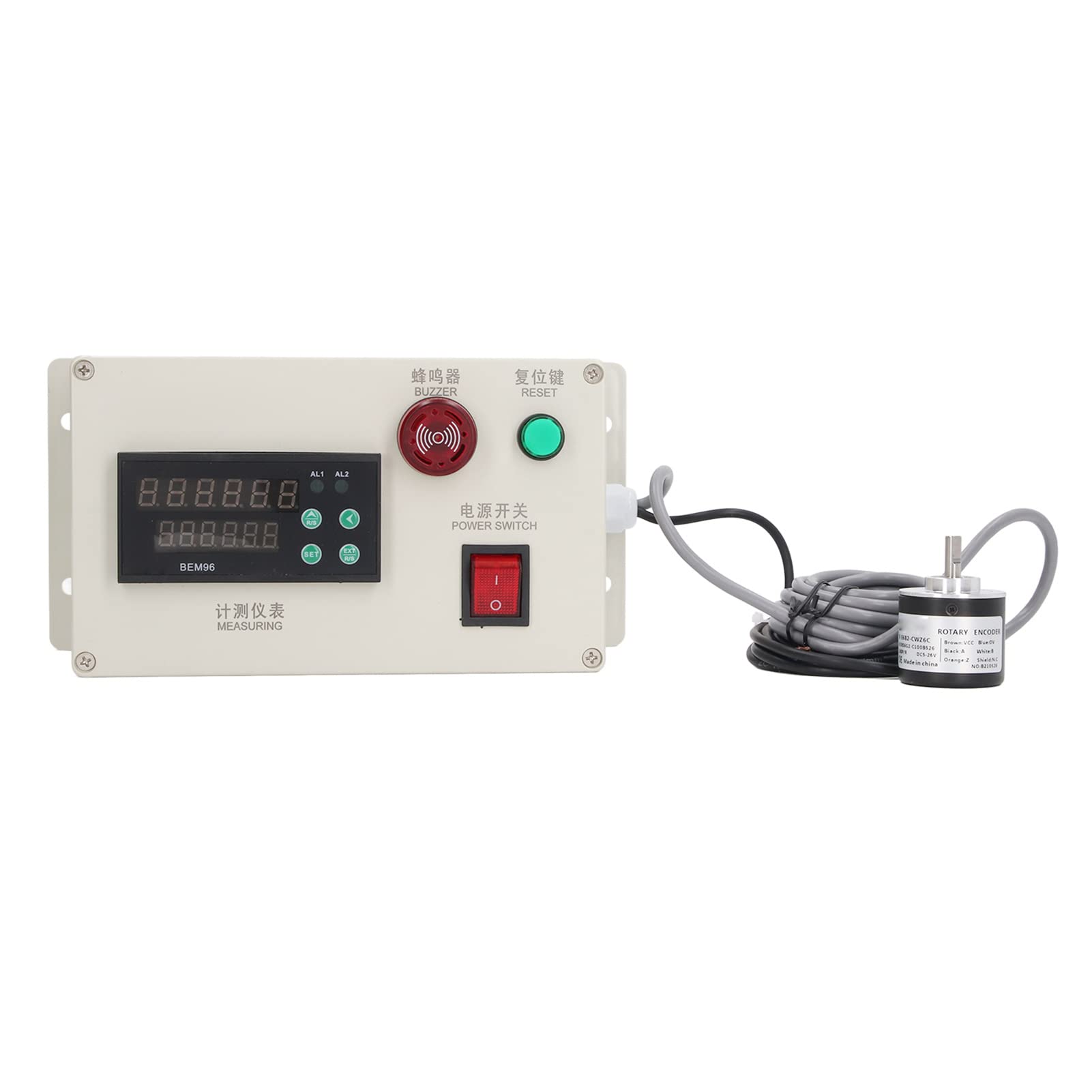 CHICIRIS Digital Length Meter Counter with 6 Digit Display and Alarm for