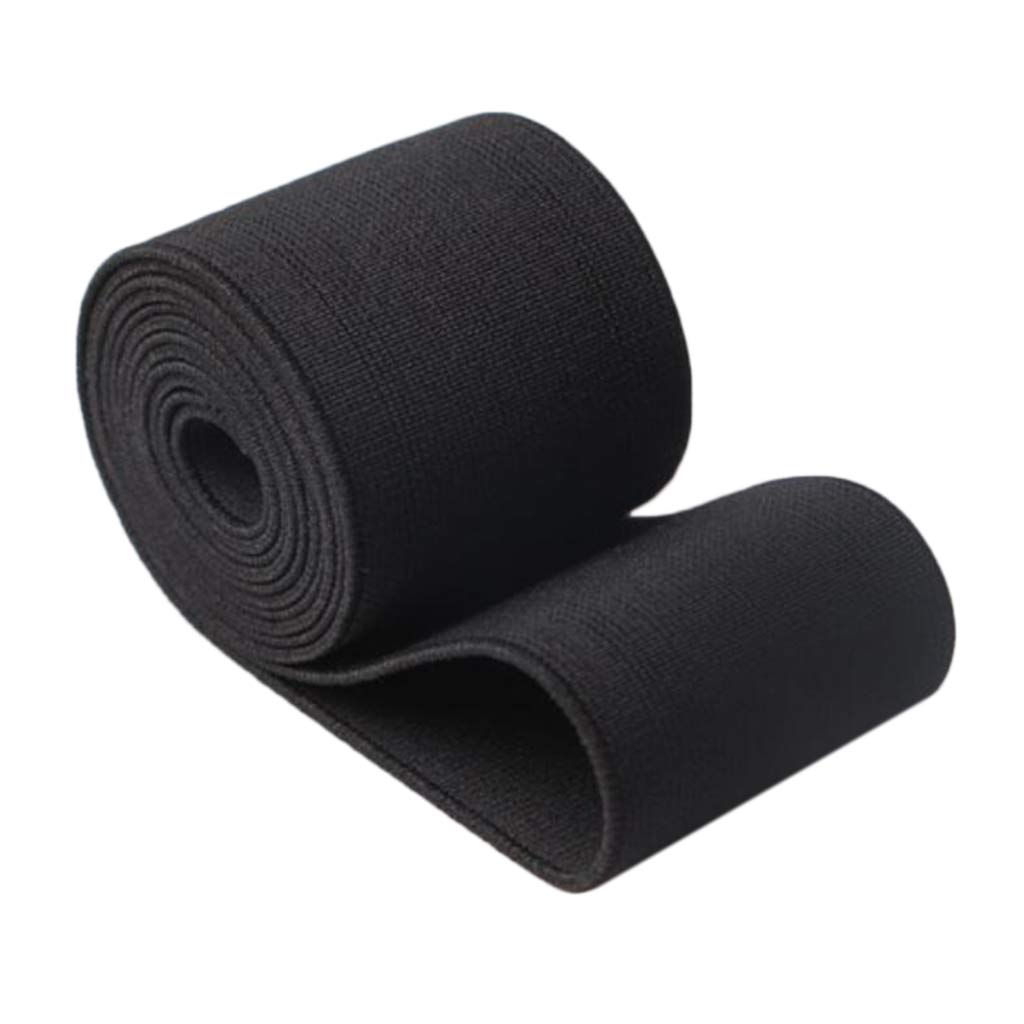 Juego de 3 bandas elásticas planas de 17.5 yardas de ancho para pantalones, costura, ropa, bricolaje, color negro
