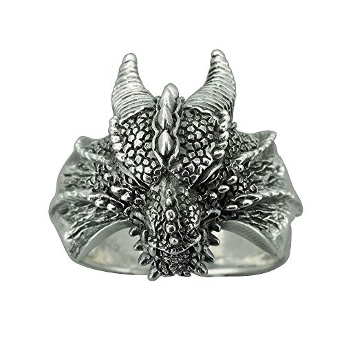 Beldiamo 10.5 g de plata de ley 925 Juego de tronos Daenerys House Targaryen Dragon Anillo regalo...