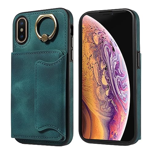 Coque Cuir iPhone X/XS Finition Élégante Protection Intégrale Verte