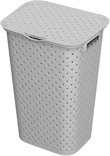 Ordinett Portabiancheria Kubica, Grigio Chiaro, Medio