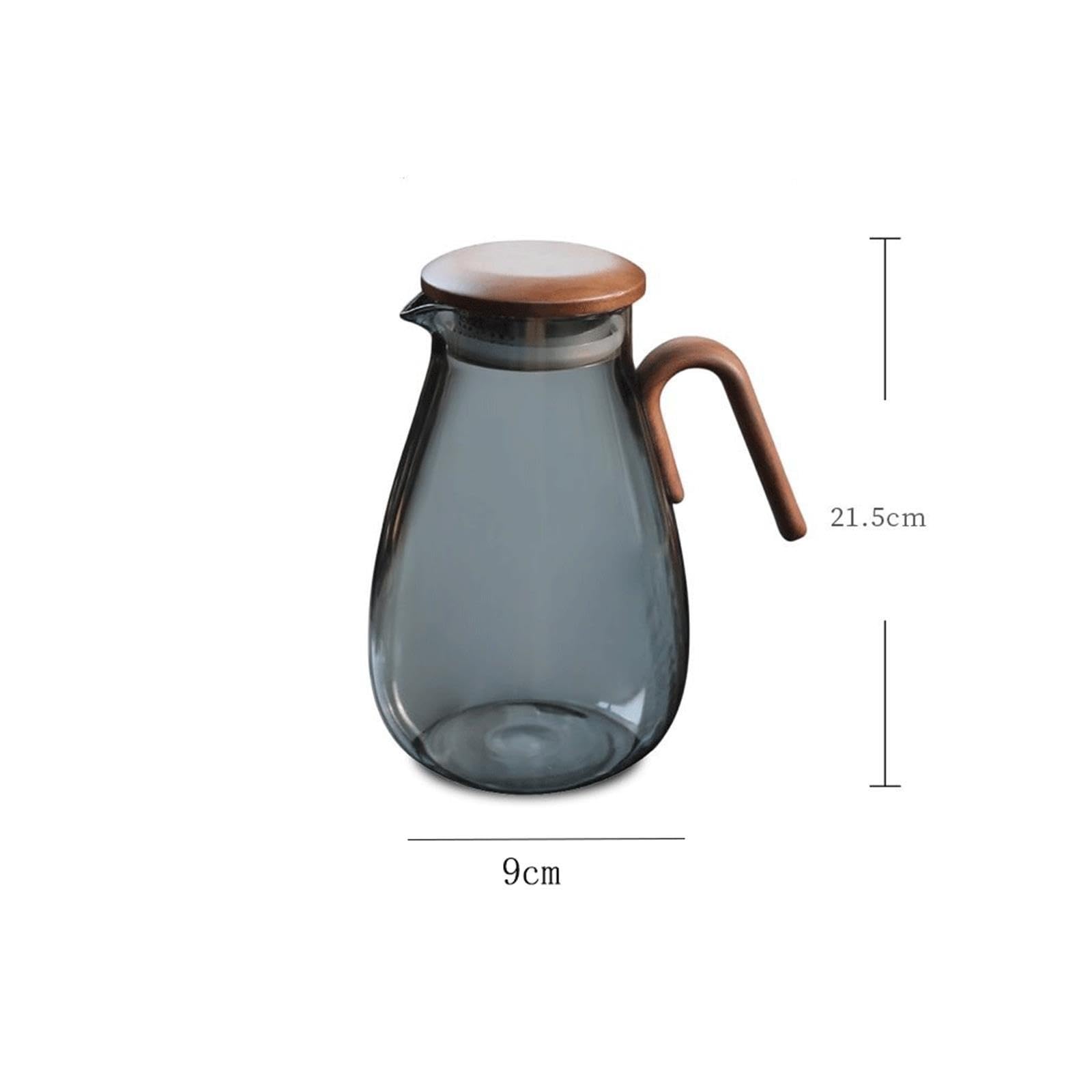 Jarra de Agua Jarra de Agua Vidrio con Mango en Forma U Jarra de Té Helado(Transparent)