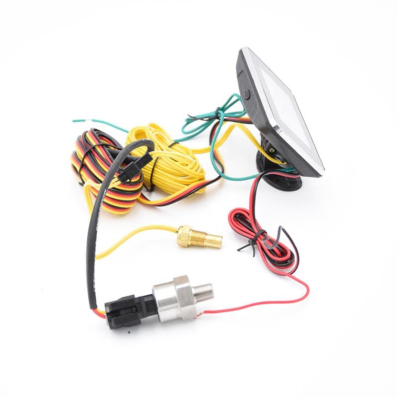 Cruscotto 4in1 universale LCD Auto digitale ALLARME Acqua di carburante a pressione dell'olio di voltmetro Temp 12V