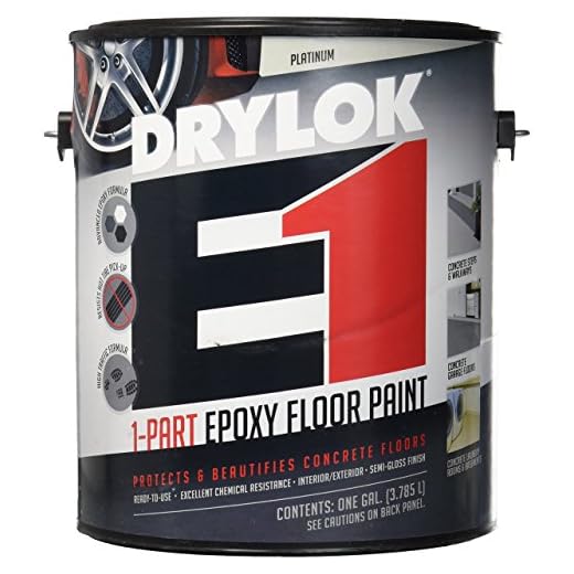 UNITED GILSONITE LAB 23813 Drylok E-1, Gallon, Platinum, 1 Part Epoxy Semi-Gloss Floor Paint, 1 Gallon (Pack of 1)