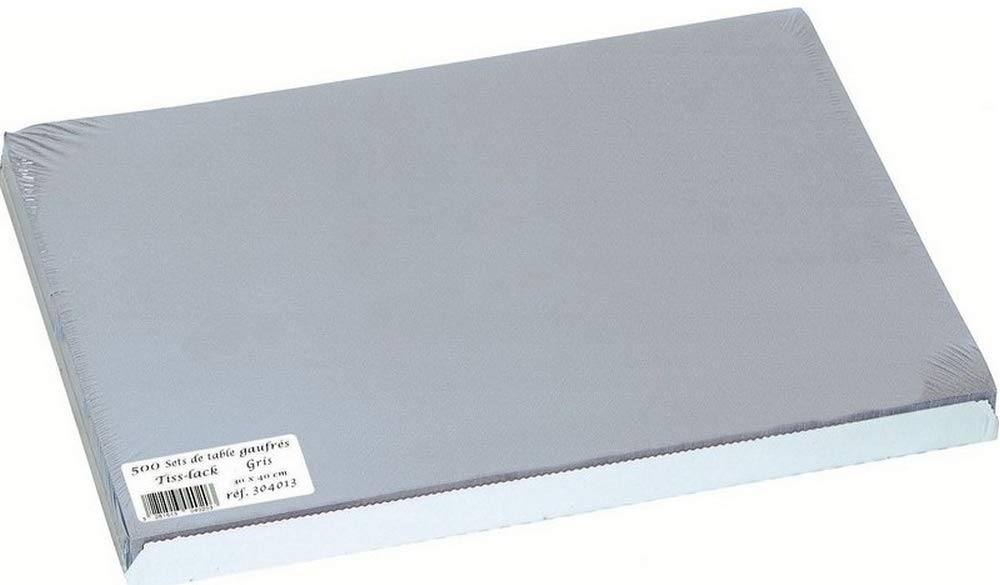 Sets de table papier gaufré gris 30x40 cm au gaufrage épais absorbant