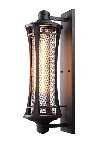 LEONLITE 21 Inch Large Outdoor Wall Light, Black