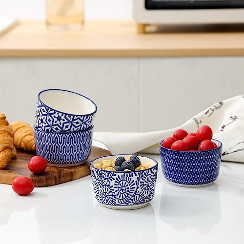 Selamica Ramekins in ceramica, 170 ml, set di 6 (blu vintage) - immagine 4