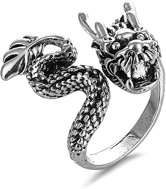 VIEN® Animals Vintage Dragon Ring Men Women Punk Adjustable Fashion Gothic Rings Alloy Sterling Silver Plated Ring (B0BW639SPF) Amazon Price History, Amazon Price Tracker