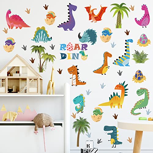 Luyanhapy9 4Pcs Wall Sticker Strong Adhesiveness Pp Lovely Dinosaur Egg Coconut Tree Diy Peel And Stick Art Mural Compatible With Hallway #TOP5
