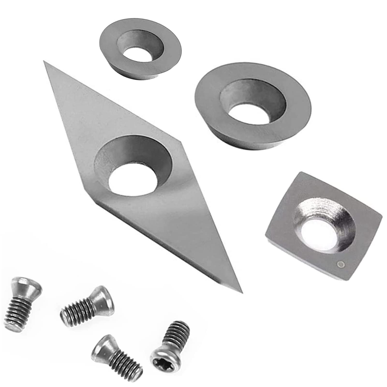 Plaquettes Carbure 16 Pièces Kit de Fers à Tourner CNC pour Bois Vis M4